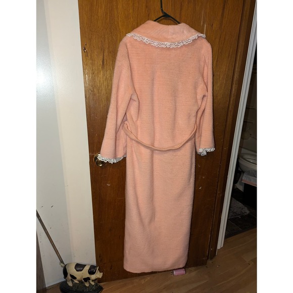 Vintage Rhapsody by Glazier Plush Velour Pink Robe Rare Soft Large Women's Warm - Picture 12 of 14